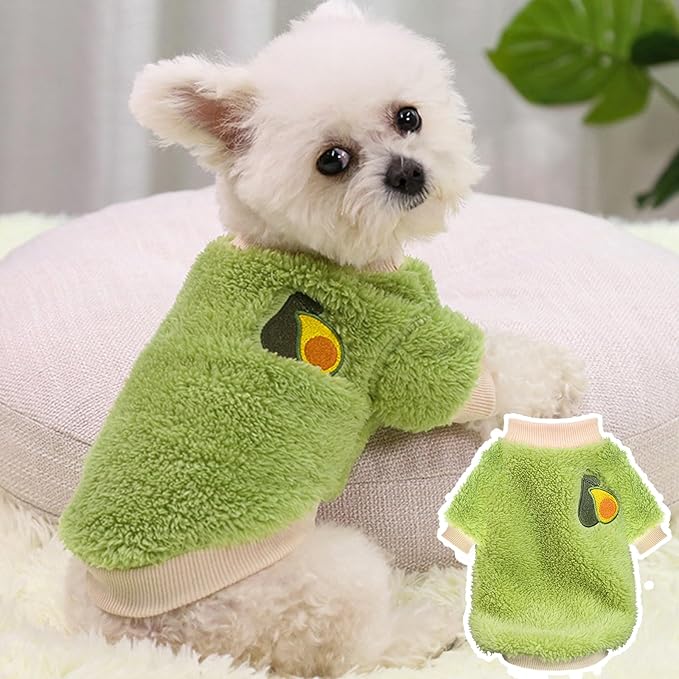 2 Pieces Dog Sweater Dog Clothes for Small Dogs Winter Warm Puppy Coat Fleece Cute Style Thick Pet Clothing (Medium)