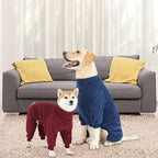 Dog Winter Coat Soft Pullover Pajamas, Warm Cold Weather Coats Fleece Dog Coat, Cozy Jacket Windproof Fullbody Dogs Jumpsuit Onesie Fleece Sweater Winter Clothes Apparel for Dogs