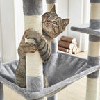 Catinsider 70.9 Inches Multi Level Cat Tree with Two Hammocks, Condo, Top Perch for Cats Light Gray