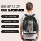 Cat Carrier Backpack, Pet Carrier Backpack Front Pack for Small Medium Cat Puppy Dog Carrier Backpack Bag Space Capsule, Pet Carrier for Travel Hiking Walking Camping (Black)