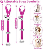 2 Pack Dog Doorbells, Pet Training Bells for Go Outside Potty Training and Communication Device Large Loud Dog Bell Cat Puppy Interactive Toys Adjustable Strap Door Bell (Purple)