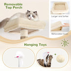 Globlazer Sturdy Cat Tree, 68-inch Large Cat Tower for Indoor Adult Cats 20 lbs Heavy Duty Cat Tree for Big Cats with Extra Large Platform, 5 Scratching Post, S68, Beige