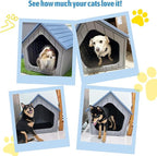 Fancyango Outdoor & Indoor Dog House for Weatherproof and Stylish Furniture, Dog House Outdoor, Multi - Use for Small and Medium Dogs (Blue, 23.43" L×22.44" W×22.24" H)