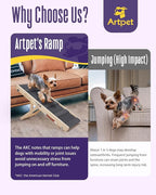 Dog Ramp for Small Dogs for Couch & Bed, Dachshund Joint Care Ramp,Foldable, Anti-Slip, Portable, Height Adjustable, Supports Up to 35 lbs