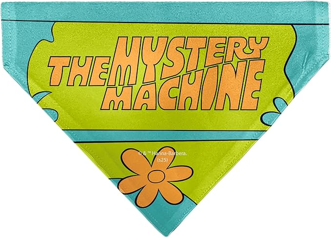 Scooby Doo Pet Bandana Scooby Doo The Mystery Machine Logo Blues Yellow Orange Slip On Collar Bandana Only