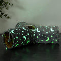 LUCKITTY Cat Tube Tunnel with Plush Ball Toys Collapsible Self-Luminous, for Cat Small Pets Bunny Rabbits, Kittens, Ferrets,Puppy and Dogs Grey Moon Star 3 Way