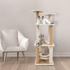 5-Tier Large Cat Tree Condo with Scratching Posts & Play Ball, Cats Tree Tower Cat Shelves Cat Towers House for Indoor Cats with Jump Platform Ideal Cat's Climbing Frame & Playhouse