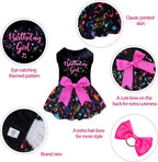 CuteBone Birthday Dog Dresses Velvet Holiday Small Dogs Clothes Onesie Pet Apparel Girl Puppy Skirt with Bow Hair Rope CVA50XS-D