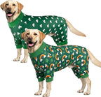 Vehomy 2-Pack St.Patrick's Day Dog Pajamas Clover Rainbow Pet Jumpsuits Puppy Pjs Lucky Shamrock Dog Onesie St Patricks Dog Jammies Costume Outfit Clothes for Small Medium Large Dogs 3XL