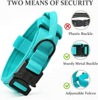 Tactical Dog Collar, Adjustable Military Training Nylon Dog Collar with Control Handle and Heavy Quick-Release Metal Buckle for Small Medium Large Dogs, Blue XL