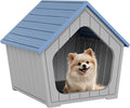 Bifanuo Dog House Outdoor Indoor for Small Dogs - Plastic Pet Shelter, Easy-Assemble & Weather-Resistant for Living Room, Balcony (Blue, 18" L x 22.4" W x 22.2" H)