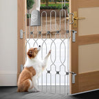 Snagle Paw Metal Retractable Door Barrier,24.4" Wide 35" Tall Safety Dog Gate for Front Door,Easy Install Retractable Pet Gate for Recreational Vehicle,Doorways