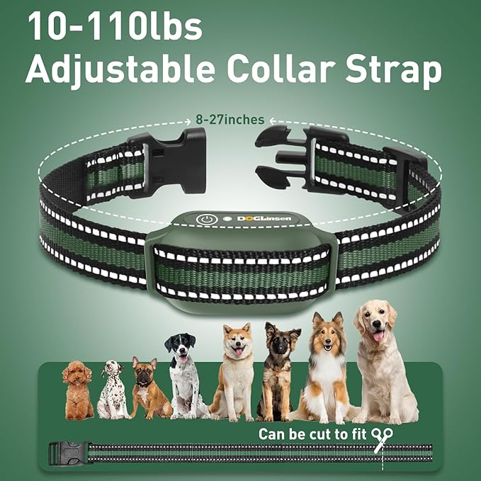 Dog Training Shock Collar with Remote 3300ft Range - Waterproof Shock Collar for 10-110lbs Dogs, Rechargeable E Collar for Dogs Training, Safety Shock Collar(0-16), Green