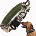 Tactical Dog Collar, Adjustable Military Training Nylon Dog Collar with Control Handle and Heavy Quick-Release Metal Buckle for Small Medium Large Dogs, Camo XXL