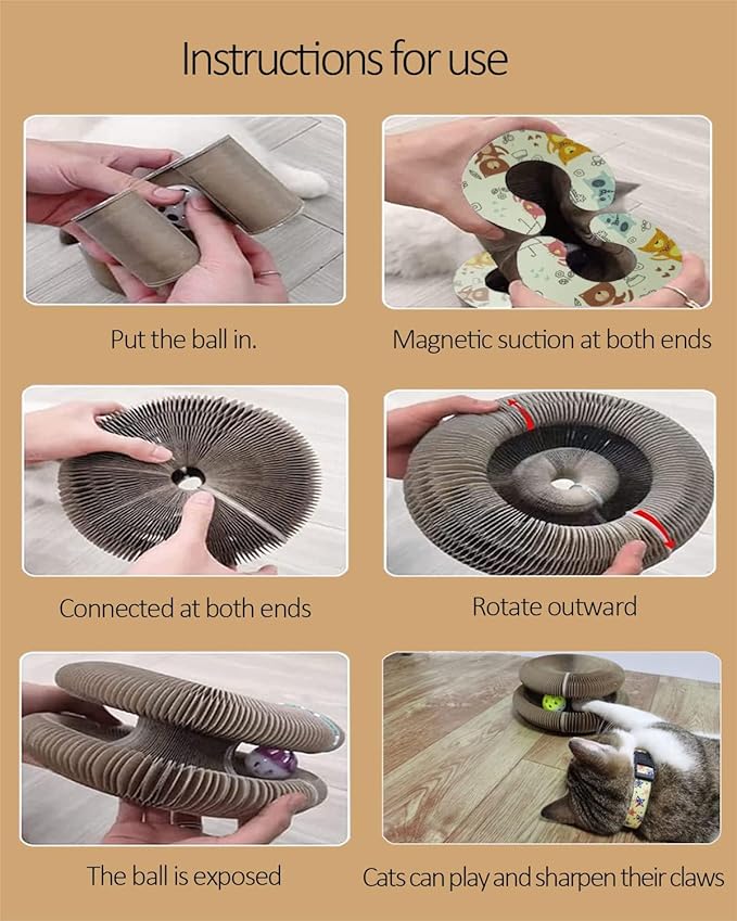 Kitty kurlz Magic Organ Cat Scratcher Board Cat Ball Adventure The Ultimate Interactive Mental Physical Exercise for Indoor Cats Toy