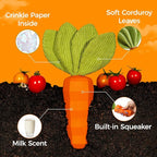 MewaJump Dog Squeaky Chew Toys for Aggressive Chewers, Easter Toys Rubber Carrot Dog Toys for Training and Cleaning, Durable Interactive Tough Dog Toy for Puppy Medium Dogs