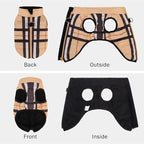 SCENEREAL Winter Dog Vest Coat with Harness Built in, Warm Puppy Jacket for Small Medium Dogs, Cold Weather Coat with Zipper, Fleece Puffer Vest Windproof Snow Clothes, Beige Plaid M