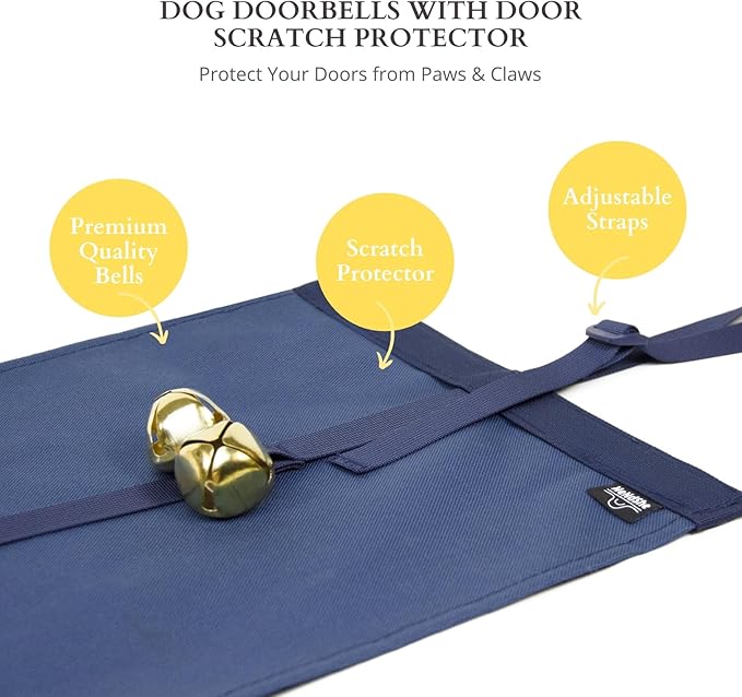 Anti-Scratch Dog Door Bell - Adjustable Puppy Potty Training Bells, Hanging Doorbell to Protect Doors & Trim