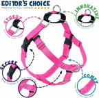 2 Hounds Design Freedom No Pull Dog Harness, Adjustable Harness and Leash Set, Easy Walking & Comfortable Control, Fits Small, Medium & Large Dogs, Solid Colors, Made in USA, 5/8" XS, Raspberry