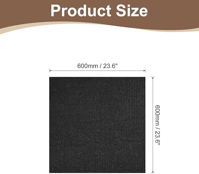 uxcell Self-Adhesive Cat Scratching Mat, 1 Roll 23.6" x 23.6" Couch Protector from Cat Claws for DIY Sofa, Wall, Doors, Cut Anti Cat Scratch Pad Carpet Mat, Black