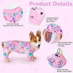 Glittme 2PACK Dog Pajamas Soft Dogs Clothes for Small Medium Dogs Elastic Cats Apparel Breathable Dog Pjs for Puppy
