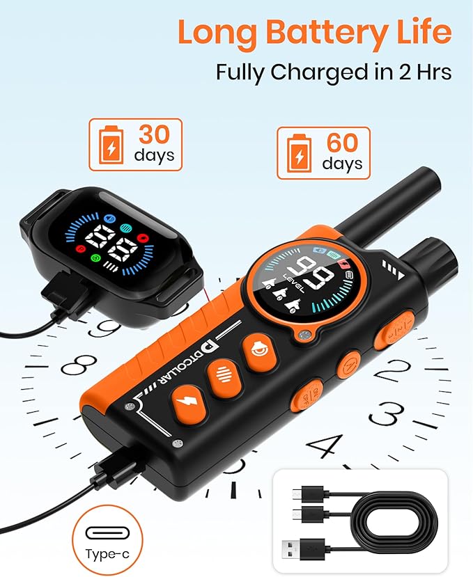 2-in-1 Bark Shock Collar 2 Pack - Color Screen Dog Training Collar with Beep/Vibration/Shock/Anti Bark 4 Modes for 2 Dogs, 3300FT Waterproof E Collar with Remote for Small Medium Large Dogs(8-120lbs)