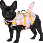 ASENKU Dog Life Jacket - Pet Safety Vest for Swimming & Boating, Shark Life Jacket with Floatation, Dog Lifesavers Swimsuits for Small Medium Large Dogs (Summerpink, XS)