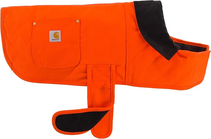 Carhartt Firm Duck Insulated Dog Chore Coat, Durable Weather Resistant Coat for Cold and Windy Conditions, Contains PFAS (Hunter Orange), Small