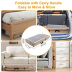 Dog Ramp for Bed, Couch & Car – Adjustable Foldable Pet Ramp, 64.17" Long, 17.72" Wide, Non-Slip Surface with Safety Rails, 8 Heights 20.08"-28.35", Supports 220 lbs, Solid Wood (Wood, 17.72)