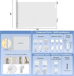Retractable Baby Gate for Stairs Doorways - Extra Wide 55" No-Drill Pressure Mount OR Screw Mount, Space Saving Mesh Gate with No Bottom Bar Trip Hazard, for Indoor Outdoor Use with Kids, Dogs & Cats