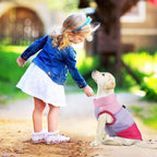 Idepet Pet Dog Cat Coat with Leash Anchor Color Patchwork Padded Puppy Vest Jacket Teddy Chihuahua Costumes Pug Cloth XS S M L (X-Small (Pack of 1), Rose Red)