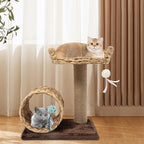 Cat Tree, L15.7*W12.2*H19.7in Cat Climbing Tower for Indoor Cats, Multi-Layer Cat Condo with Cat Nest, Cat Tunnel, Scratching Post, Holds 12kg/36.5lbs