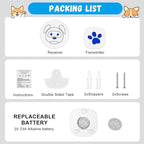 Dog Doorbell, Wireless Ring Bell to Go Outside, IP55 Waterproof Buttons, 55 Melodies, 4 Volume Levels & 950ft Range (White, 1 Reciever 1 Transmitter)