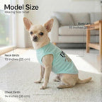 Parisian Pet Dog Shirt – 100% Cotton Shirts for Small Dogs – Blue Sleeveless Puppy Clothes – Lightweight and Breathable Dog Apparel – Family is Everything Dogs Clothes - Stretchy Pet T Shirts