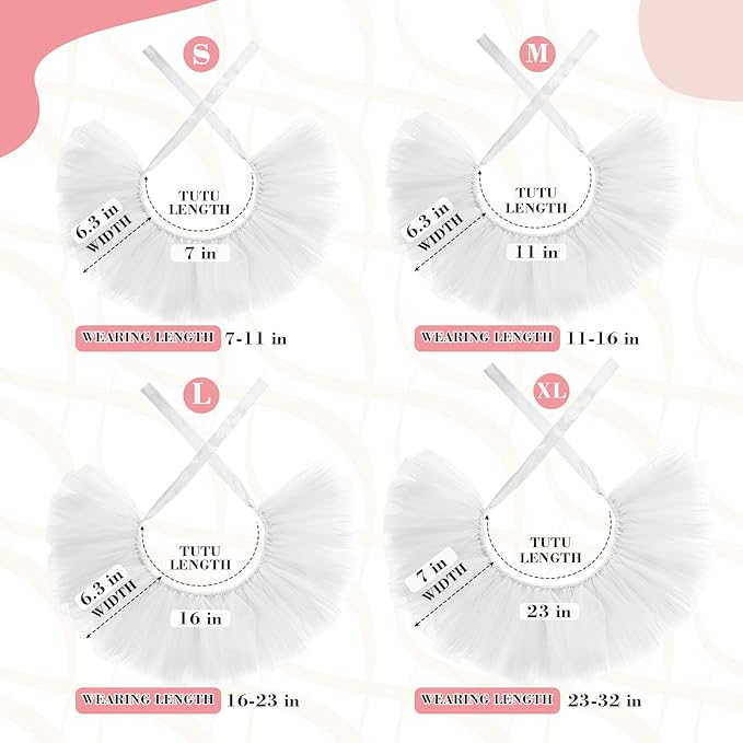 2 Pcs Dog Crown Headband Dog Tutu Dress Set Crystal Rhinestone Tiara Crown Tutu Skirt Pet Dress Costume for Puppy Birthday Party Wedding Photo Prop Costume(X-Large,White)