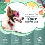 Lewondr 2 Pack Small Dog Sunglasses UV Protection Goggles Eye Wear Protection with Adjustable Strap Doggy Heart Shape Anti-Fog Sunglasses for Pet Dogs Sun Glasses Doggie Windproof Glasses, Pink