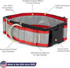 If It Barks - 1.5" Reflective Martingale Collar with Quick Snap Buckle for Dogs - Adjustable - Made in USA - Strong, Durable, and Comfy - Ideal for Training - Fits Most Breeds - Medium, Red