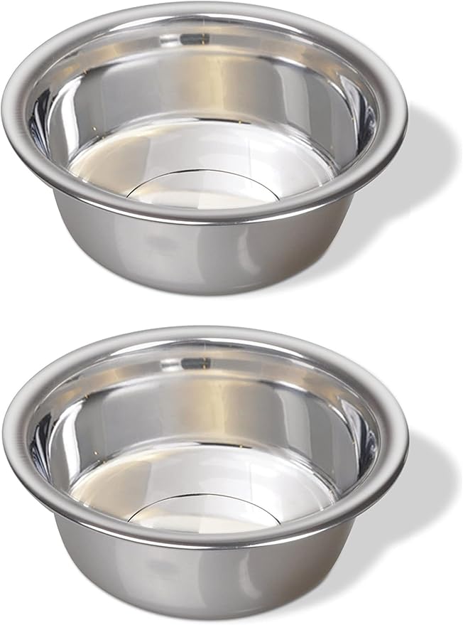 Greendale - 2 Pack - 17 Cup Capacity - Stainless Steel Metal Dog Bowls - Perfect for Dog Food and Water. Wrong Size? Click to Look at Our Size Options.