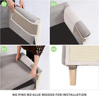 Cat Scratch Sofa Protector,23.6" L*19.6" W Cat Scratch Furniture Protector Pad, Couch Arm Sheild with Natural Sisal for Protecting Couch Sofa Chair Furniture(Beige/Left Handed)