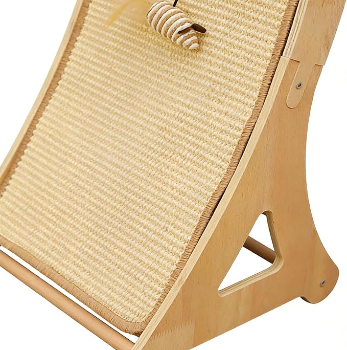 Cat Scratch Pad - Interactive Furniture Protector Cat Toy - Sisal Scratching Ramp with Toy Ball | for Indoor Home Living Room Pets Kittens Rabbits Puppy Corner Floor
