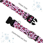 Martingale Collar for Dogs with Buckle No Pull Adjustable Nylon Limited Slip Training Dog Collars (Pink Leopard, Small)