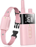 No Shock Dog Training Collar with Remote, Dog Vibration Collar with Controller Beep and Vibrate Only, Safe Lock Waterproof Rechargeable Vibrating Collars for Dogs(10-120 lbs)-No Prongs (Pink)