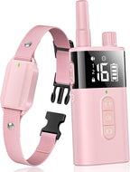 No Shock Dog Training Collar with Remote, Dog Vibration Collar with Controller Beep and Vibrate Only, Safe Lock Waterproof Rechargeable Vibrating Collars for Dogs(10-120 lbs)-No Prongs (Pink)