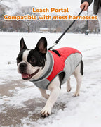 Dog Winter Coat for Small Dogs, Adjustable Puppy Warm Jackets in Cold Weather, Reflective Pet Fleece Vest with External Attachment Points, Zippered Cold-Weather Dog Winter Clothes, XS Red