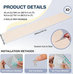 157.5" x 15.8" Cat Scratch Furniture Protector, Self-Adhesive Couch Protector from Cat Claws, Cats Scratching Mat for Couch, Sofa, Wall & Door, DIY Cat Scratch Pads Replacement, 2 Pack (Off White)