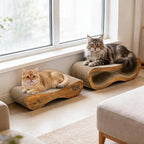 Cat Scratcher, 2-in-1 Cat Scratcher Couch for Indoor Cats, 34.25 Inch Large Corrugated Cardboard Scratching Post, Reversible & 100% Recyclable, Includes Catnip