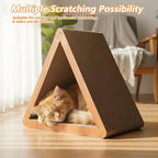 3-Sided Vertical Cat Scratching Post, Cat Scratcher Foldable, Triangle Cats Scratching Board, Multiple Angle Scratch Pad, 6 Usable Sides Recyclable Scratcher Cardboard for Indoor Cats (Pack of 3)