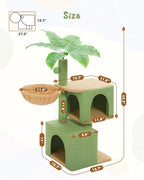 PEQULTI 31" Cat Tree for Indoor Cats, Multi-Level Cat Tower with Cozy Cat Condo Clearance Prime, Green