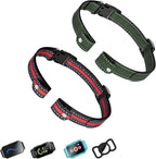 Aikko Universal Dog Training Collar Replacement Strap - Adjustable Nylon Strap with Heavy-Duty Buckle for Shock/Bark/Fence E-Collars (Red & Light Green)