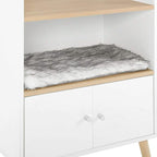 Sam's Pets Becky 39" Single Rest Cat Tree, White - Drawer, Bookshelf, Multi-Use, Soft Fur Cushion, Elevated Wooden Legs